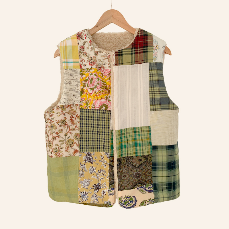 Gilet-sansmanches-VL-12-patchwork-face-thiane Gilet sans manches en moumoute doublé patchwork thiane