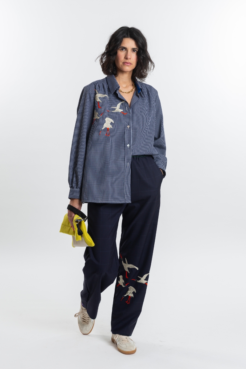 chemise brodee cigognes thiane